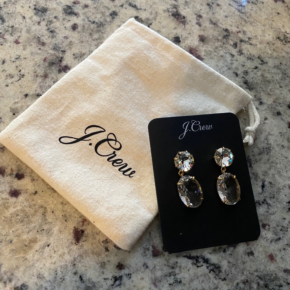NWT - J Crew Crystal Drop Earrings